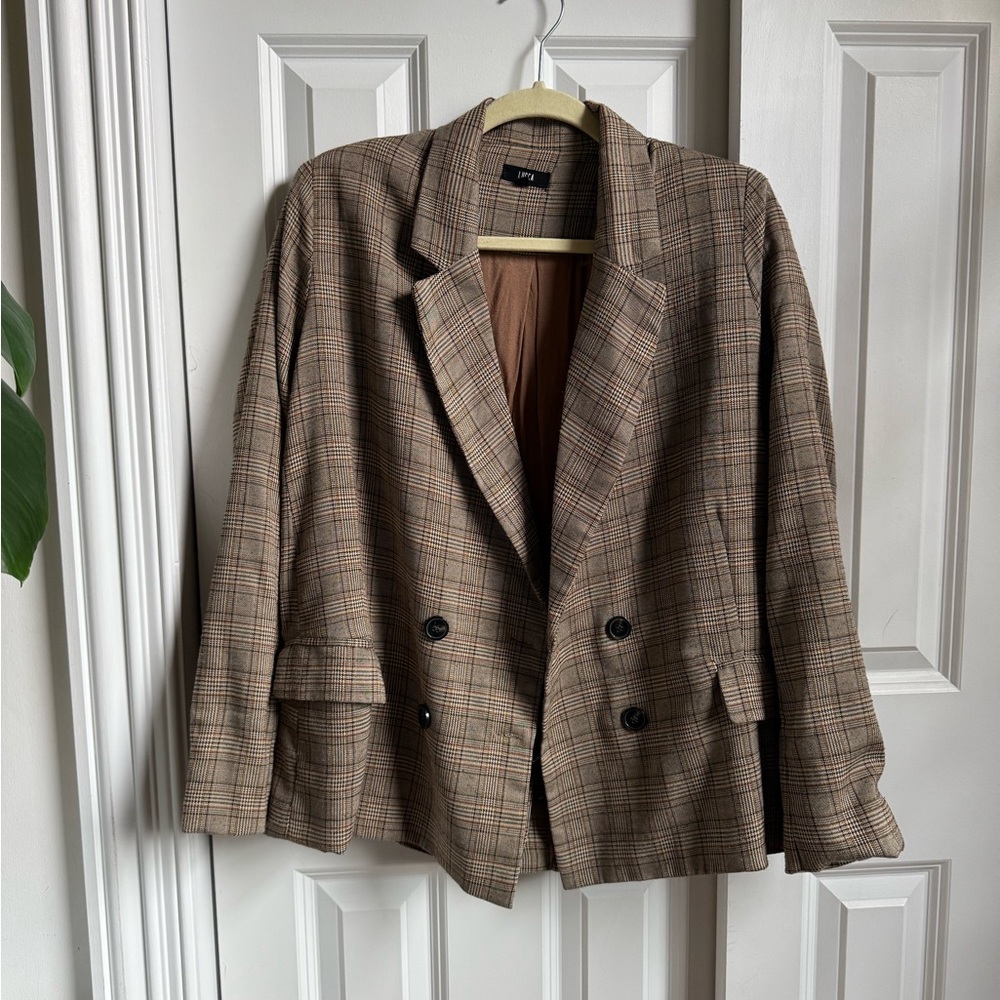 Vintage Lucca Blazer Brown - Tartan Plaid
